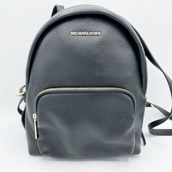 Michael Kors Erin Medium Leather Backpack Black Pebbled Leather - Picture 3 of 13